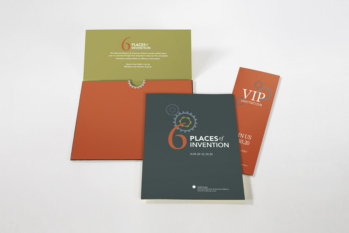 6 Places of Invention envelope and brochure set